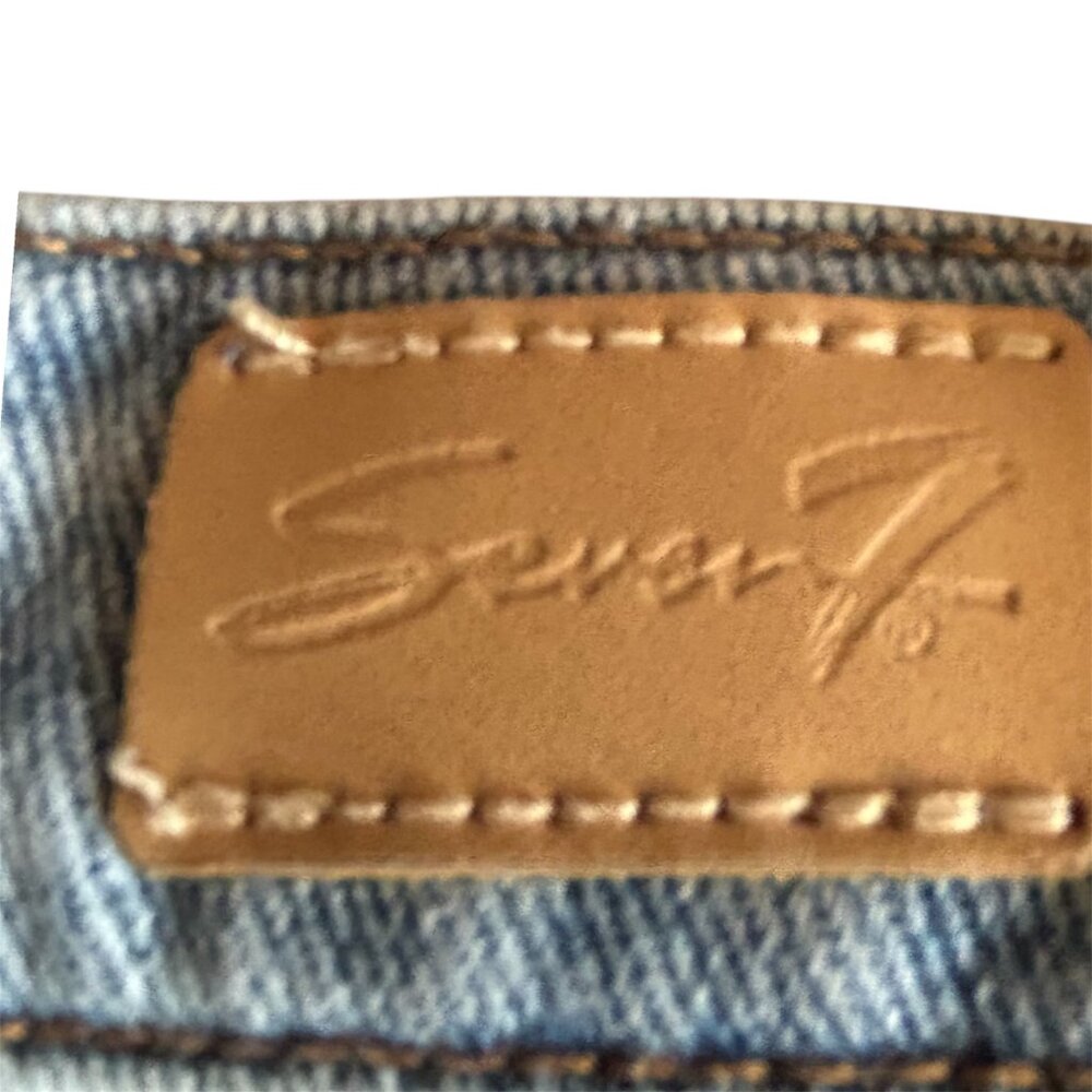 Seven7 Jeans Size 8 Light Wash Distressed Mid Rise Stretch Denim - Picture 8 of 13